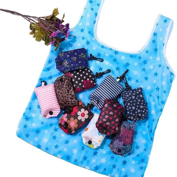 Foldable Reusable Grocery Shopping Tote Bags, 6 Pack Eco-friendly Travel… - Picture 6 of 7